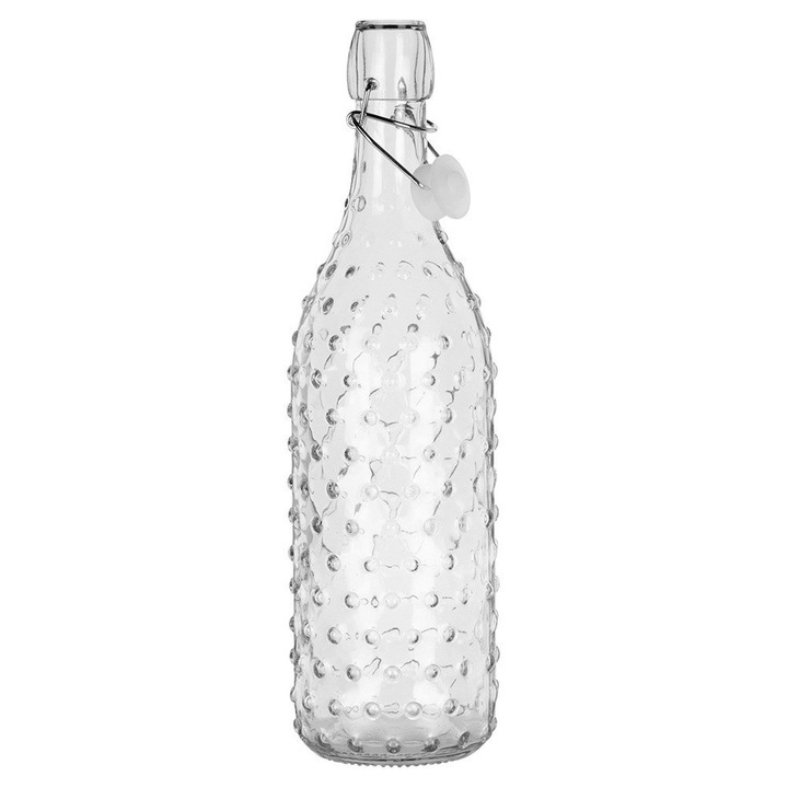 Sticla din sticla cu capac clip, Artemis, 1L, transparent