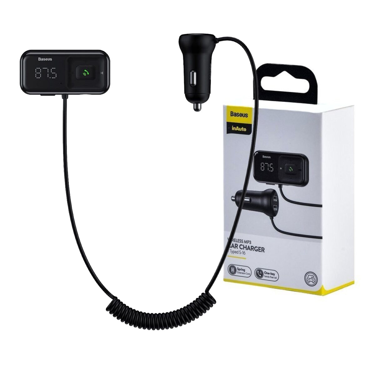 Incarcator auto Baseus, Type S-16, Wireless, MP3, Radio, Negru