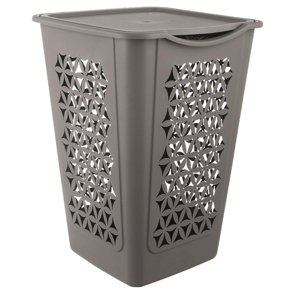 Cos pentru rufe Orion, Plastic, Gri, 50 l