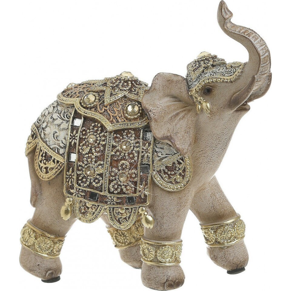 Decoratiune Golden Elephant, Charisma, Rasina, 13X6X15