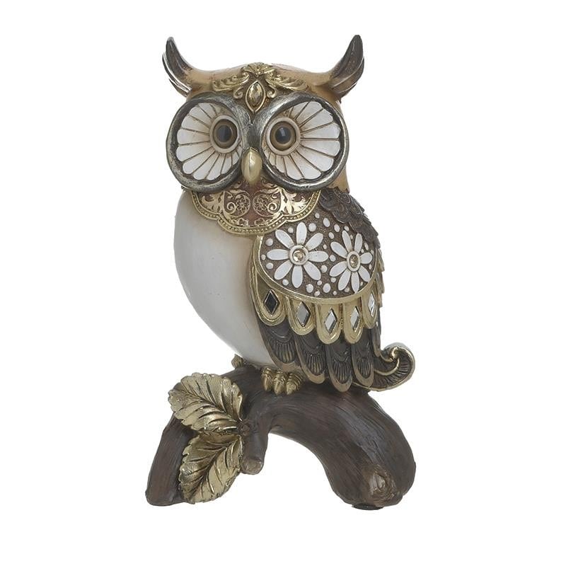 Bufnita decor din rasina 10 cm x 17 cm multicolor