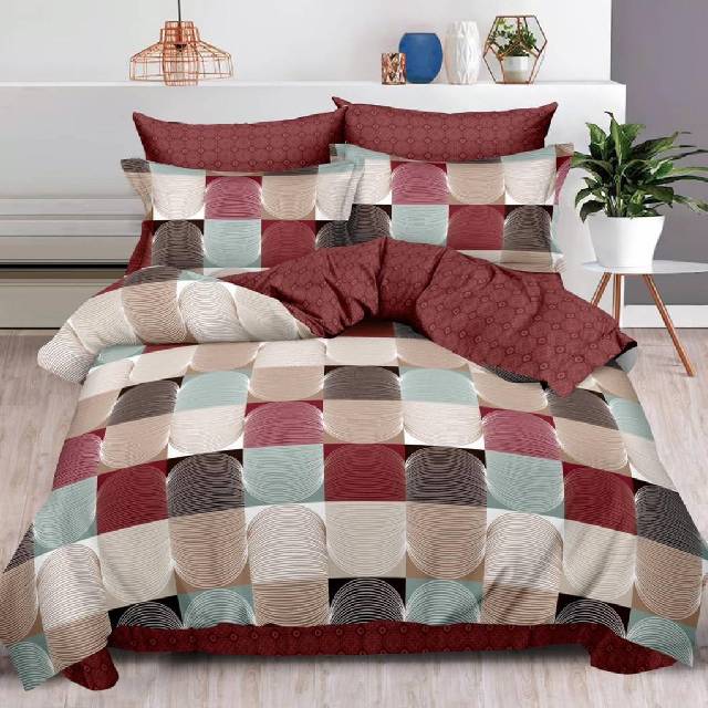 Lenjerie 6 piese din Bumbac Finet, model Bubbles, 235 x 240