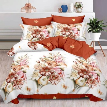 Lenjerie 6 piese din Bumbac Finet, model Buchet Flori, 235 x 240 Lenjerie 6 piese din Bumbac Finet, model Buchet Flori, 235 x 240