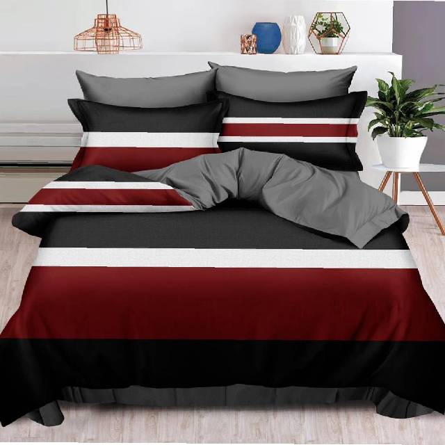 Lenjerie 6 piese din Bumbac Finet, model Clasic grey 235 x 240