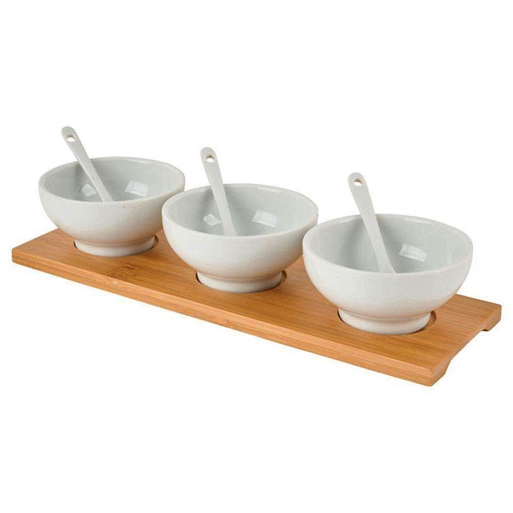 Set boluri, HIT, Portelan, Alb, 3 buc