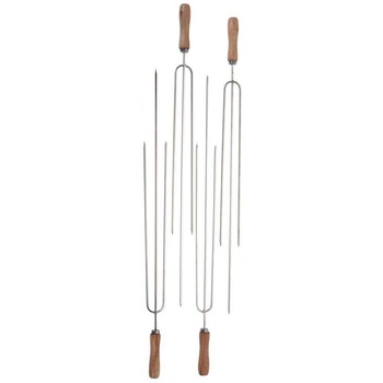 Set frigarui, BBQ, Inox/Lemn, 47.5 cm, 4 bucati Set frigarui, BBQ, Inox/Lemn, 47.5 cm, 4 bucati