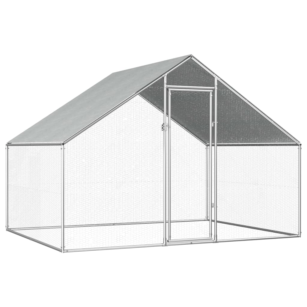 Cotet de pasari pentru exterior, 2,75x2x1,92 m, otel galvanizat