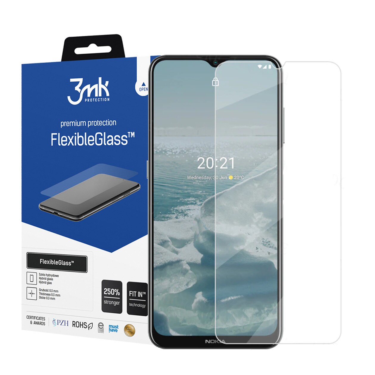 Folie Protectie pentru Nokia G20, 3MK Flexible Glass, Transparent