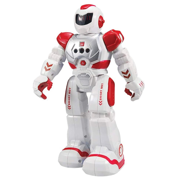 Интелигентен робот под прикритие BOT330W интерактивен с дистанционно управление, пее, танцува, ходи, бял/червен