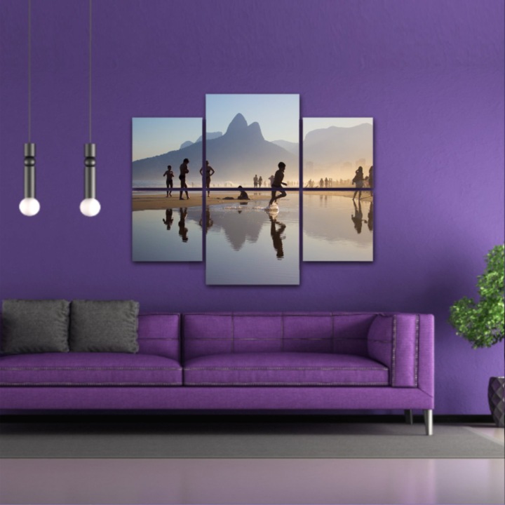 6 db multivászon festményből álló készlet, Rio de Janeiro 137, UV nyomat elöl megvilágított PVC vászonra és fa keretre feszítve, 100x80 cm