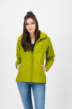 Jack Wolfskin, Jacheta cu gluga, impermeabila, pentru drumetii Stormy Point, Verde oliv, S Jack Wolfskin, Jacheta cu gluga, impermeabila, pentru drumetii Stormy Point, Verde oliv, S