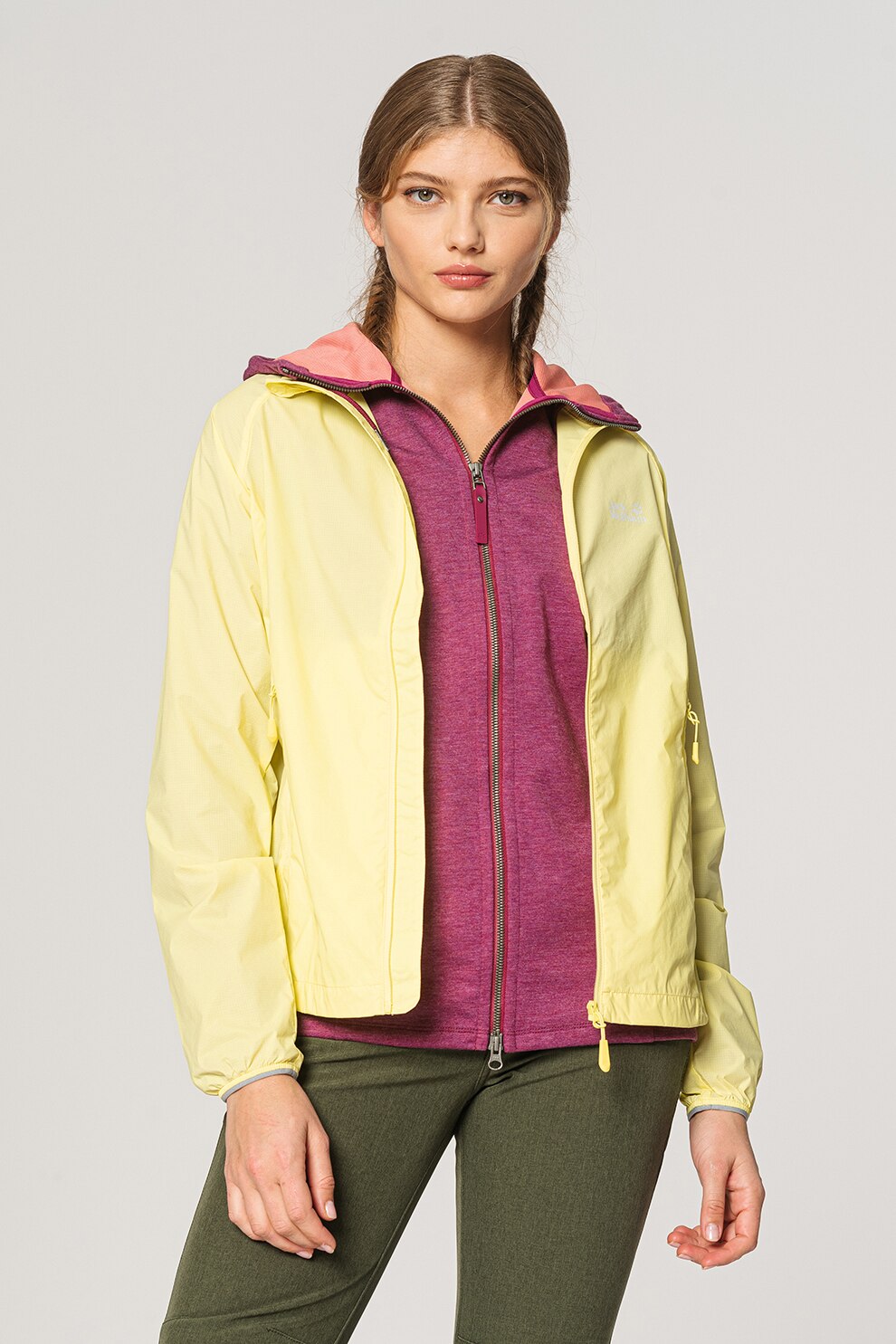 Jack Wolfskin, Jacheta rezistenta la vant, pentru drumetii Terra, Galben pai, S