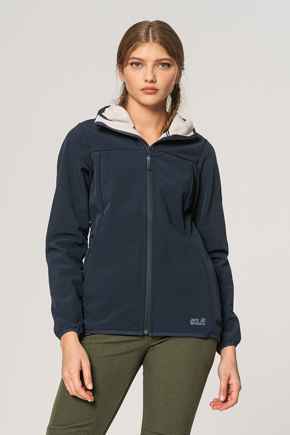 Jack Wolfskin, Jacheta rezistenta la vant si apa pentru drumetii Wolfpack, Bleumarin, S