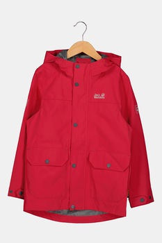 Jack Wolfskin, Jacheta usoara cu gluga si buzunare aplicate Banner, Fucsia, 128 CM Jack Wolfskin, Jacheta usoara cu gluga si buzunare aplicate Banner, Fucsia, 128 CM