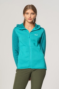 Jack Wolfskin, Hanorac cu fermoar pentru drumetii Elk, Verde persan, S Jack Wolfskin, Hanorac cu fermoar pentru drumetii Elk, Verde persan, S