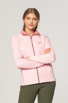 Jack Wolfskin, Jacheta cu aspect matlasat Mila, Roz pal, S Jack Wolfskin, Jacheta cu aspect matlasat Mila, Roz pal, S