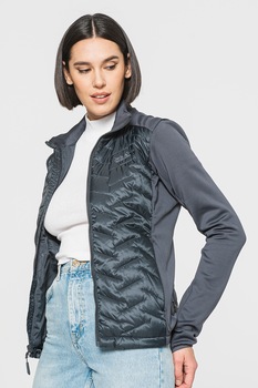 Jack Wolfskin, Jacheta rezistenta la vant cu guler inalt, Gri antracit, M Jack Wolfskin, Jacheta rezistenta la vant cu guler inalt, Gri antracit, M