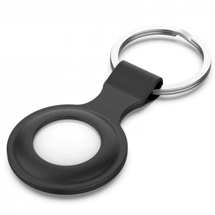 Breloc din silicon Loco Dot Silicon, pentru Apple AirTag, negru