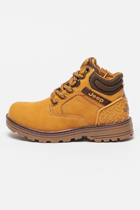 JEEP, Bocanci din piele intoarsa ecologica Indiana, Maro caramel, 32 EU