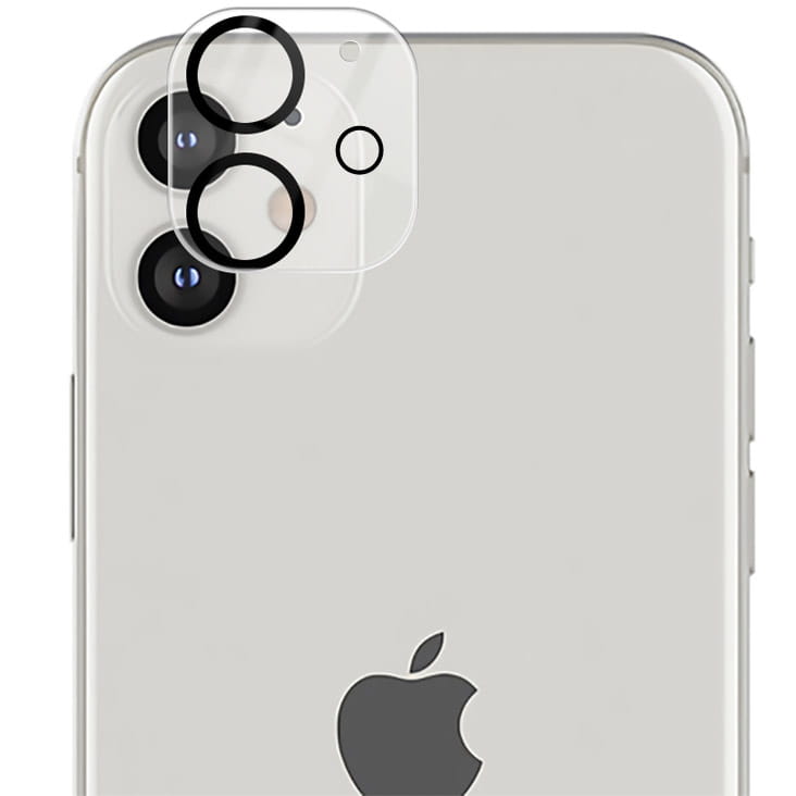 Set 2 folii protectie camera foto Bizon pentru iPhone 12, Sticla securizata, Transparent