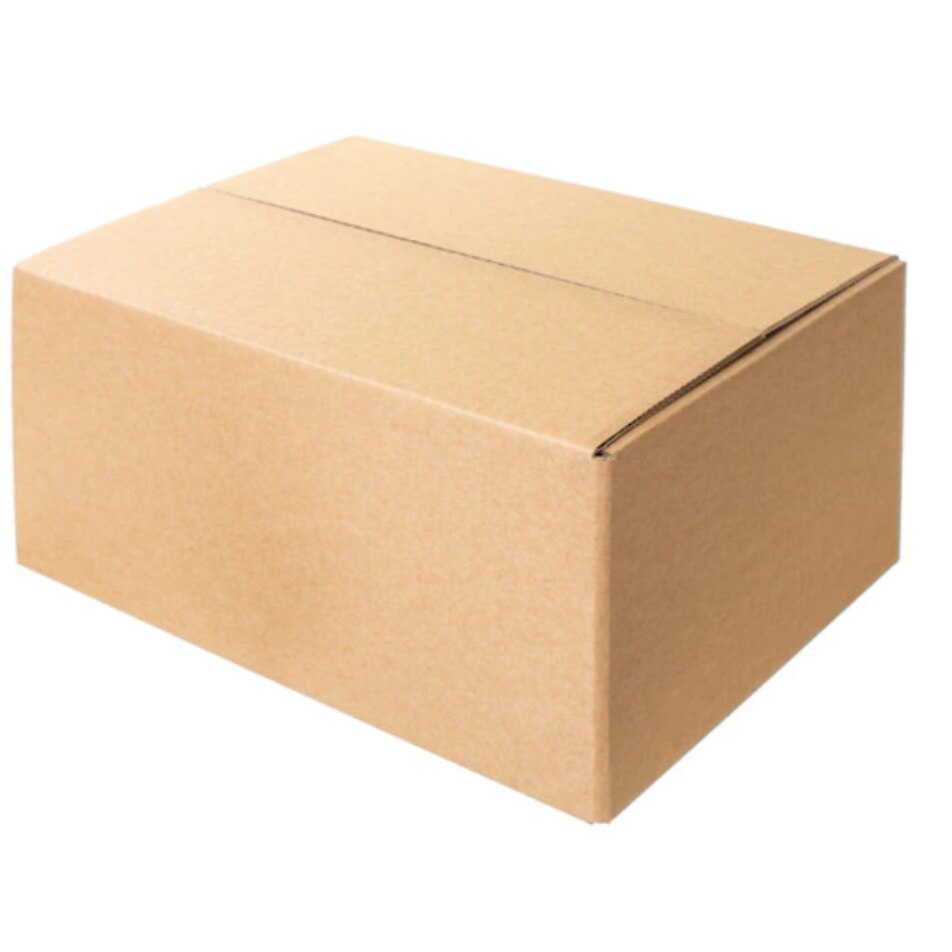 Set 25 Cutii Clasice din Carton Natur Ondulat, 196x132x132 mm, 3 Straturi