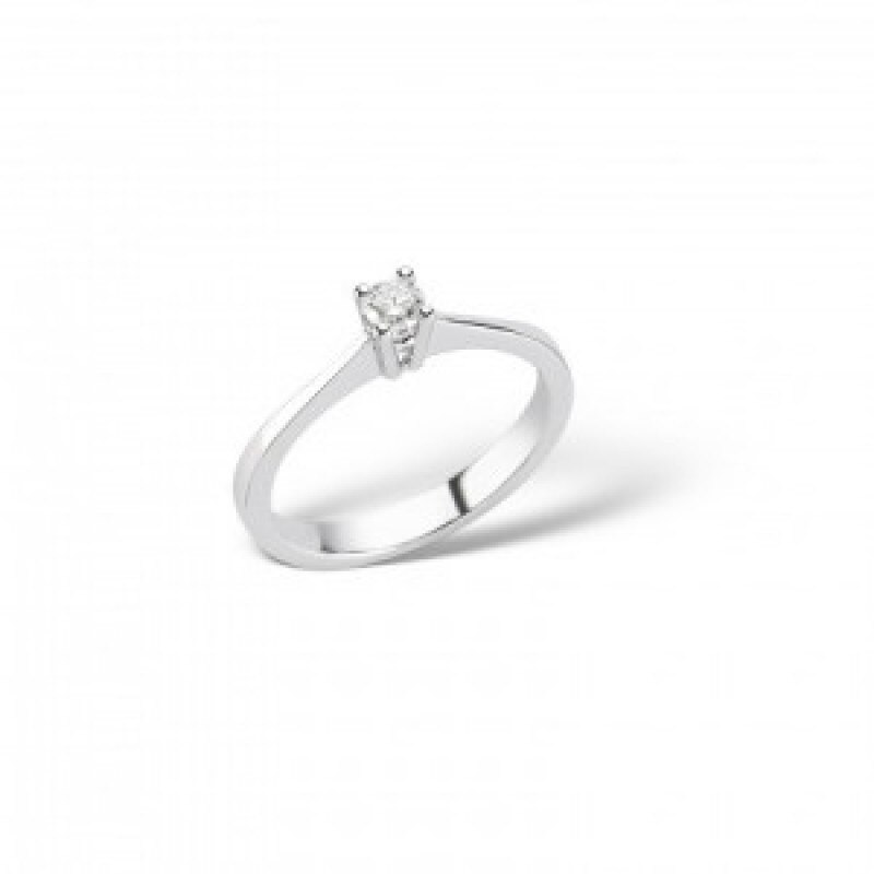 Inel din aur alb 18 K, 2.36 g, diamant 0.15 carate, 1 piatra, marime 54, La Rosa