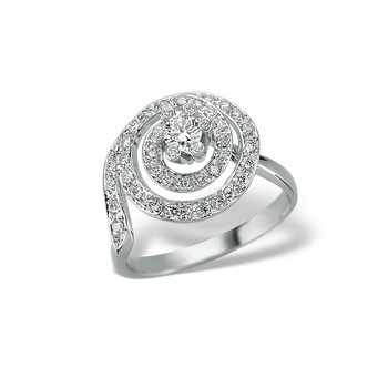 Inel din aur alb 18 K, 4.08 g, diamante 0.57 carate, 75 pietre, marime 53, La Rosa Inel din aur alb 18 K, 4.08 g, diamante 0.57 carate, 75 pietre, marime 53, La Rosa