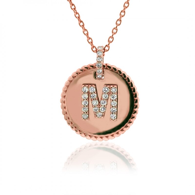 Colier din aur galben 14 K, 4.21 g, diamante 0.22ct, 25 pietre, lungime 50 cm, La Rosa