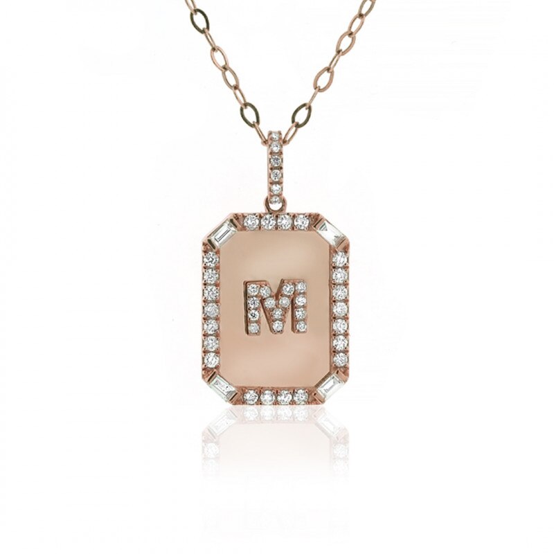 Colier din aur galben 14 K, 3.29 g, diamante 0.16 carate, 46 pietre, lungime 60 cm, La Rosa