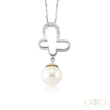 Colier din aur alb 18 K, 3.77 g, perla si diamante 0.04 carate, 11 pietre, lungime 45 cm, La Rosa Colier din aur alb 18 K, 3.77 g, perla si diamante 0.04 carate, 11 pietre, lungime 45 cm, La Rosa