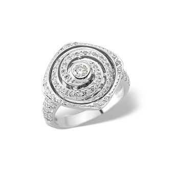 Inel din aur alb 18 K, 7.88 g, diamante 0.68 carate, 56 pietre, marime 53, La Rosa Inel din aur alb 18 K, 7.88 g, diamante 0.68 carate, 56 pietre, marime 53, La Rosa