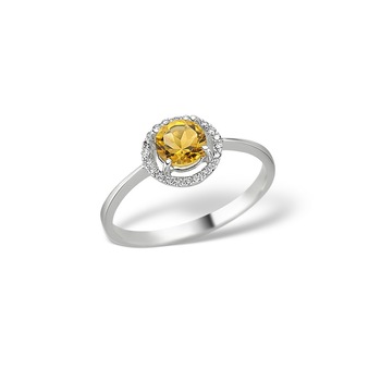 Inel din aur alb 18 K, 1.79 g, diamante 0.08 carate si citrine 0.53 carate, 23 pietre, marime 51, La Rosa Inel din aur alb 18 K, 1.79 g, diamante 0.08 carate si citrine 0.53 carate, 23 pietre, marime 51, La Rosa