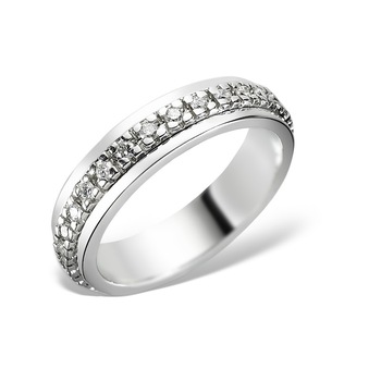 Inel din aur alb 18 K, 5.09 g, diamante 0.38 carate, 30 pietre, marime 53, La Rosa Inel din aur alb 18 K, 5.09 g, diamante 0.38 carate, 30 pietre, marime 53, La Rosa