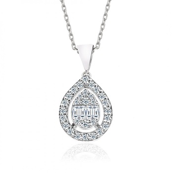 Colier din aur alb 14 K, 1.93 g, diamante 0.23 carate, 38 pietre, lungime 45 cm, La Rosa Colier din aur alb 14 K, 1.93 g, diamante 0.23 carate, 38 pietre, lungime 45 cm, La Rosa