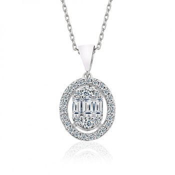 Colier din aur alb 14 K, 1.90 g, diamant 0.15 carate, 35 pietre, lungime 45 cm, La Rosa Colier din aur alb 14 K, 1.90 g, diamant 0.15 carate, 35 pietre, lungime 45 cm, La Rosa