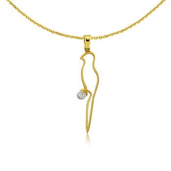 Colier din aur galben 14 K, 2.11 g, diamant 0.03 carate, 1 piatra, lungime 45 cm, La Rosa Colier din aur galben 14 K, 2.11 g, diamant 0.03 carate, 1 piatra, lungime 45 cm, La Rosa