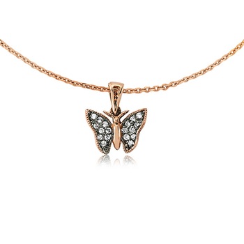 Colier din aur rose 14 K, 1.07 g, diamante 0.10 carate, 18 pietre, lungime 45 cm, La Rosa Colier din aur rose 14 K, 1.07 g, diamante 0.10 carate, 18 pietre, lungime 45 cm, La Rosa