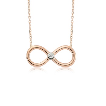 Colier din aur rose 14 K, 2.35 g, diamant 0.02 carate, 1 piatra, lungime 45 cm, La Rosa Colier din aur rose 14 K, 2.35 g, diamant 0.02 carate, 1 piatra, lungime 45 cm, La Rosa