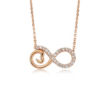 Colier din aur rose 18 K, 3.80 g, diamante 0.30 carate, 23 pietre, lungime 50 cm, La Rosa Colier din aur rose 18 K, 3.80 g, diamante 0.30 carate, 23 pietre, lungime 50 cm, La Rosa