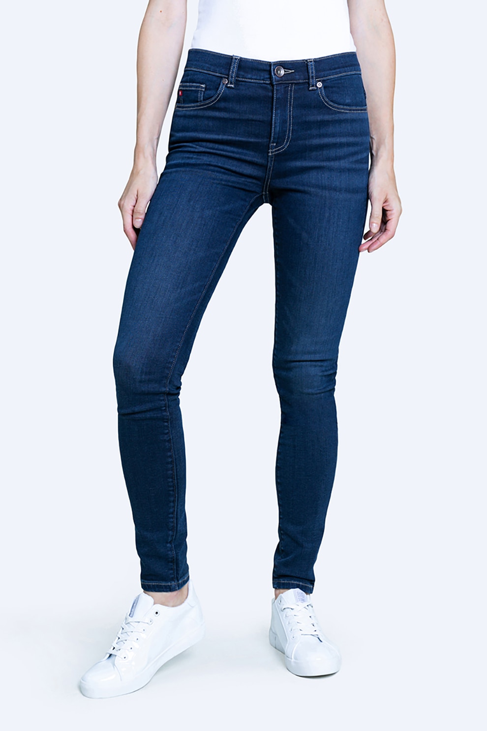 Big Star, Blugi skinny cu aspect decolorat Adela, Bleumarin