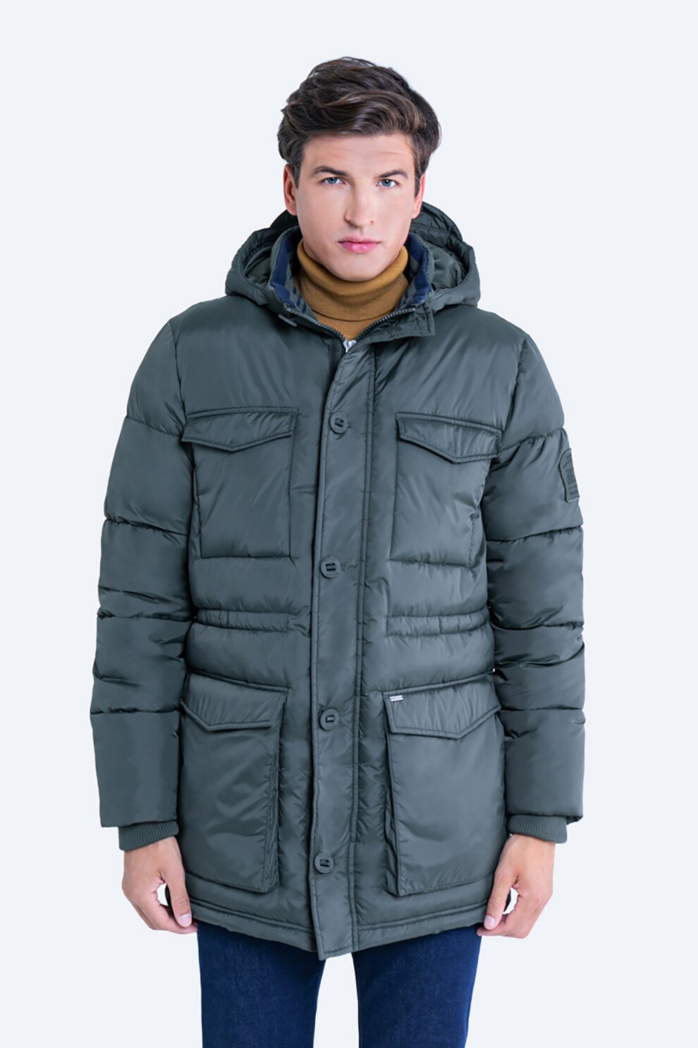 Big Star, Geaca cu gluga si logo, Verde