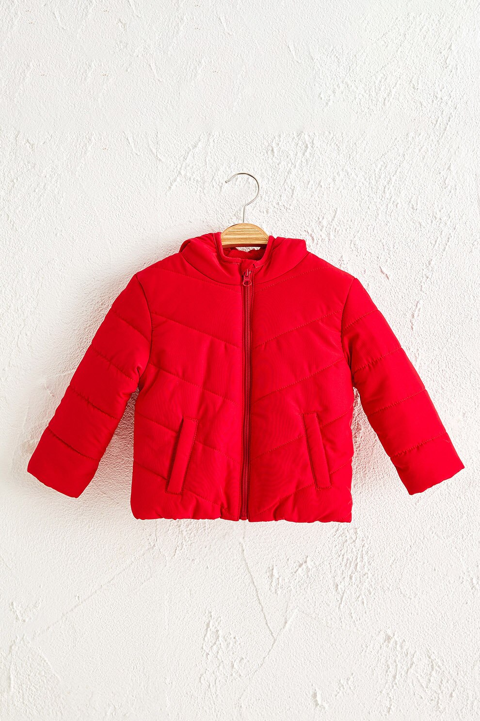 LC WAIKIKI, Geaca cu vatelina si gluga, Rosu vermilion