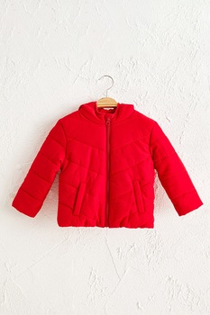 LC WAIKIKI, Geaca cu vatelina si gluga, Rosu vermilion LC WAIKIKI, Geaca cu vatelina si gluga, Rosu vermilion