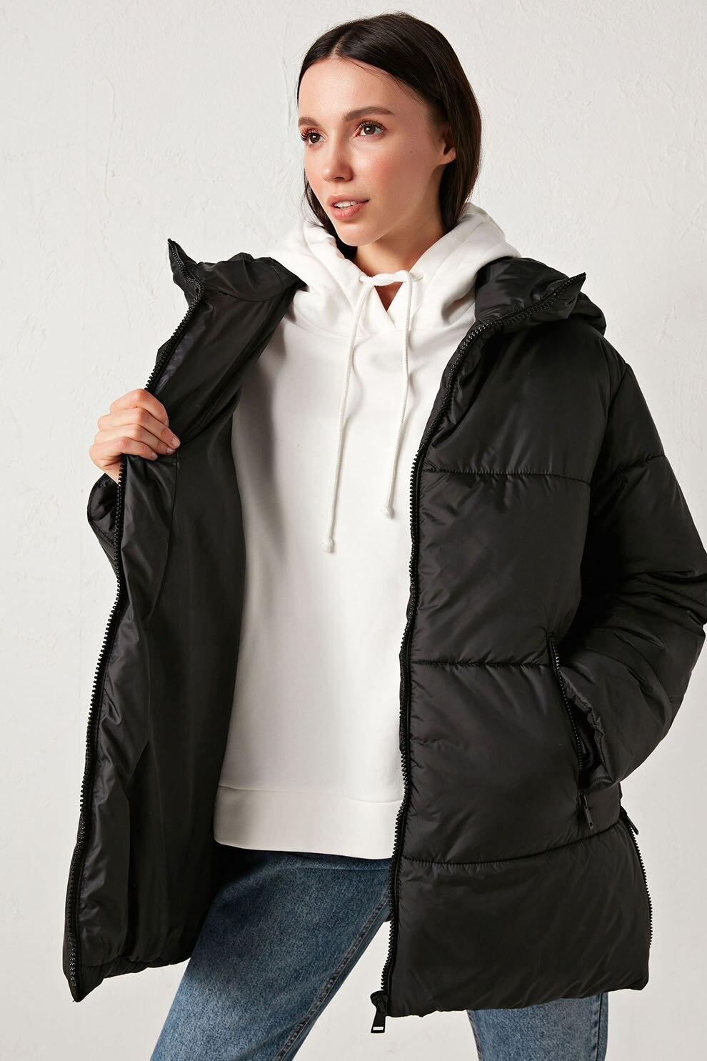 LC WAIKIKI, Geaca cu gluga, Negru