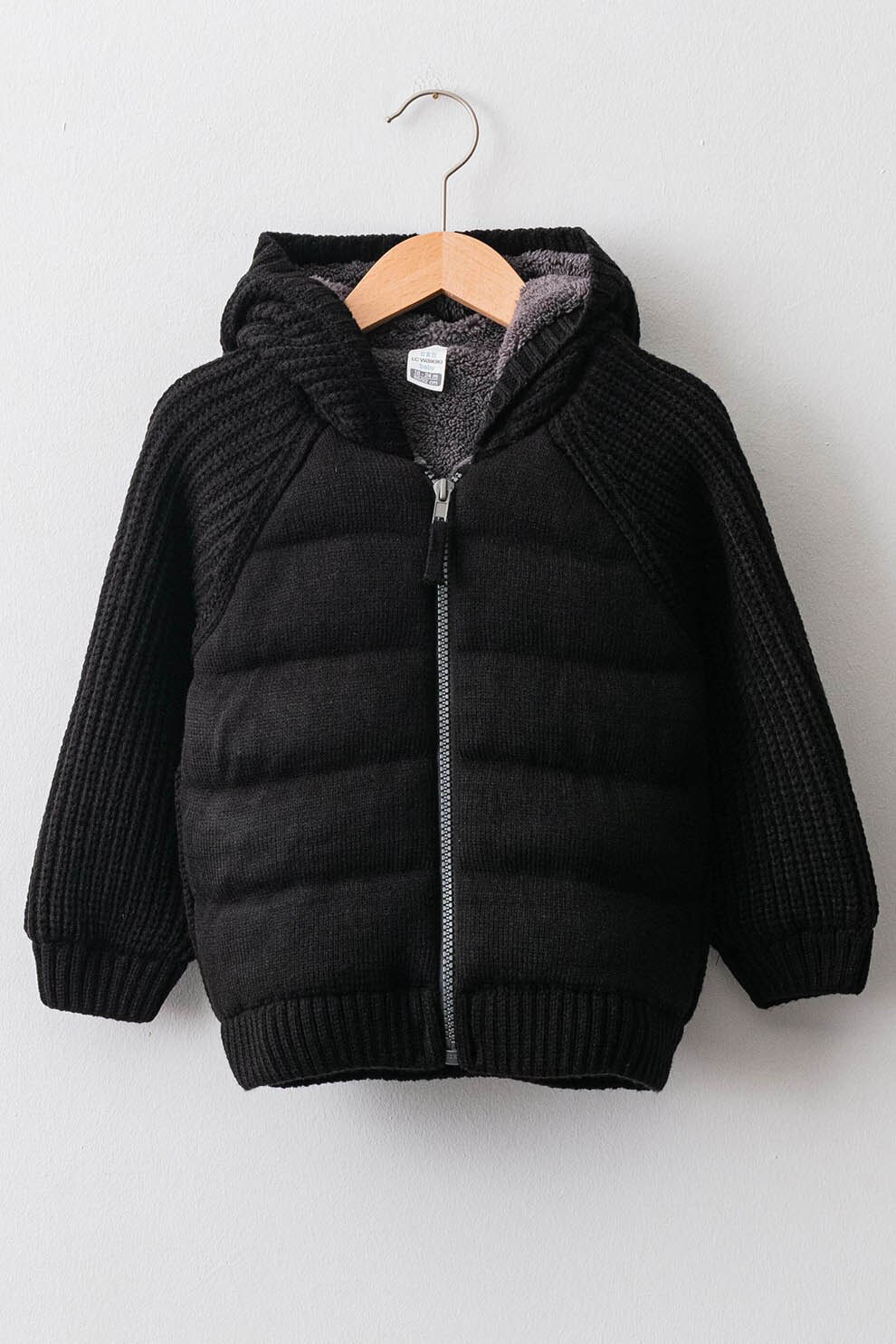 LC WAIKIKI, Hanorac cu fermoar si vatelina subtire, Negru