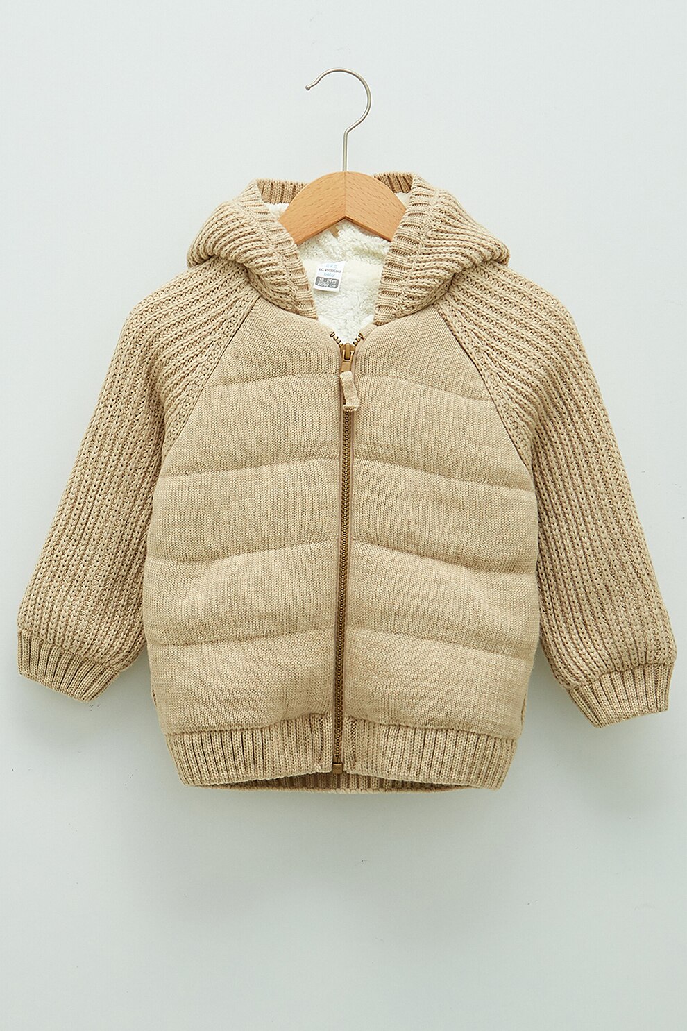 LC WAIKIKI, Hanorac cu fermoar si vatelina subtire, Bej