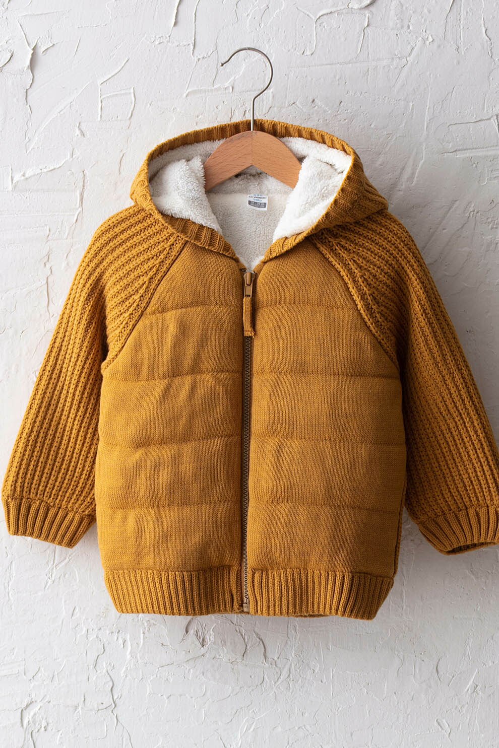 LC WAIKIKI, Hanorac cu fermoar si vatelina subtire, Ocru