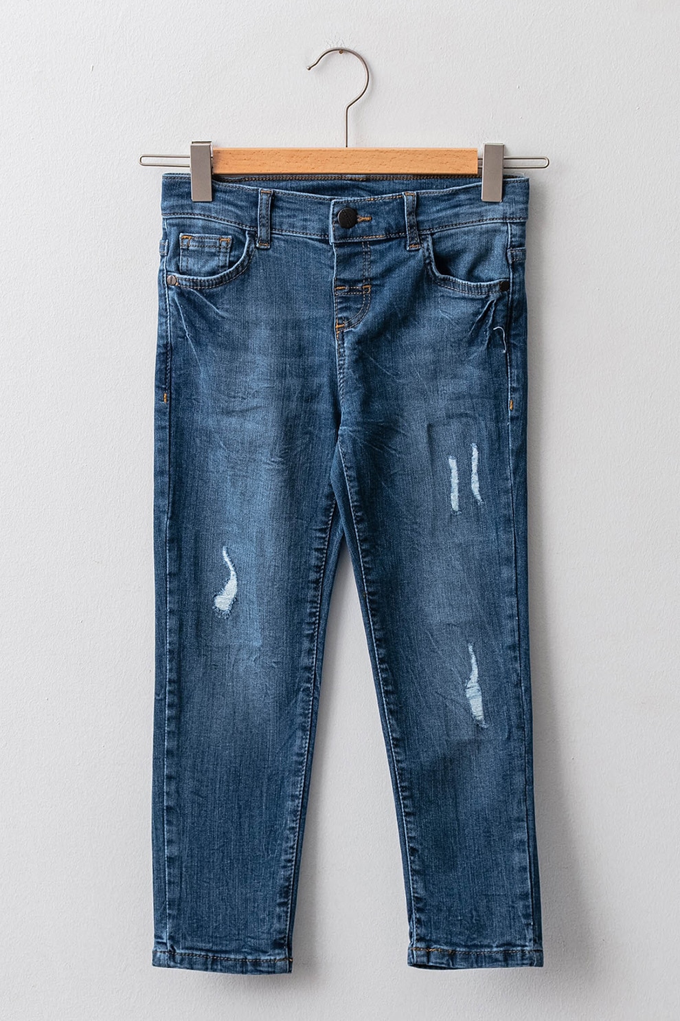 LC WAIKIKI, Blugi skinnu cu aspect deteriorat, Albastru inchis