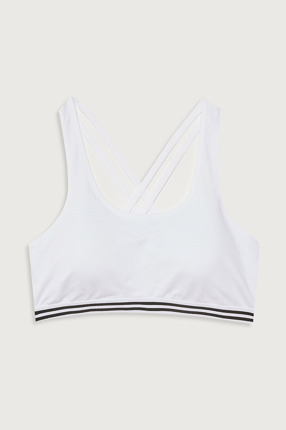 LC WAIKIKI, Bustiera din amestec de bumbac cu bretele incrucisate, Alb