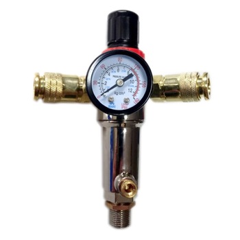 Reductor presiune cu filtru, Tagred, manometru, 2 cuple rapide, racord 3/8'' , 12 bar, 1750 l/min Reductor presiune cu filtru, Tagred, manometru, 2 cuple rapide, racord 3/8'' , 12 bar, 1750 l/min
